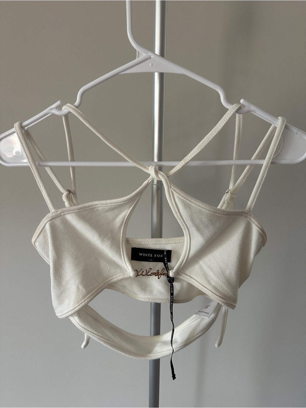 White Fox Boutique Strappy Cutout Crop Top